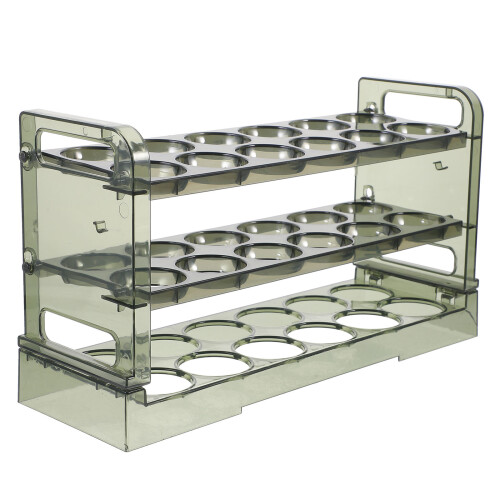 36 Pièces Porte Œufs 3 Étages Vert Transparent Pet