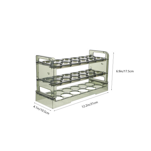 36 Pièces Porte Œufs 3 Étages Vert Transparent Pet 1