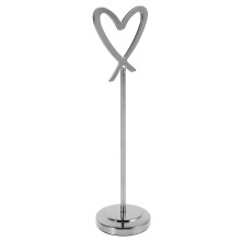 Porte-Cartes Table Inox En Forme De Cœur Pour Mariage Argenté