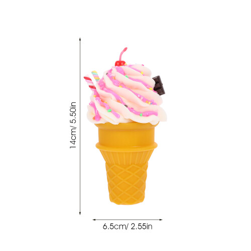 Pink Simulation Ice Cream Cone PVC Multi-Use Decor Toy 1