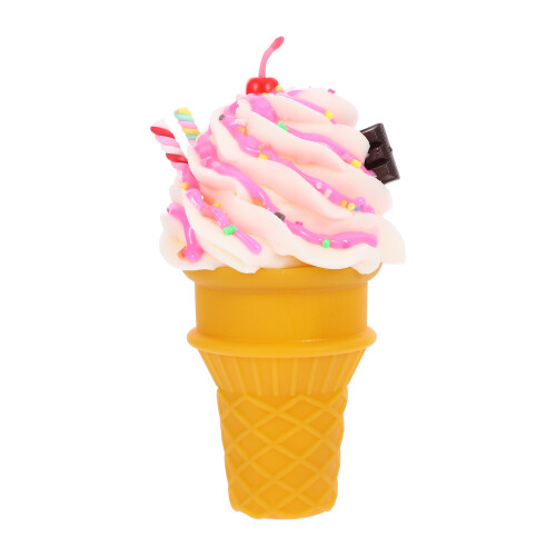 Pink Simulation Ice Cream Cone PVC Multi-Use Decor Toy 2