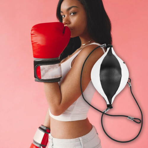 hanging boxing ball for punching training agility exercise black white 2
