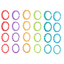 24pcs baby teether rings links rattles for stroller car seat travel