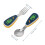 stainless steel baby feeding spoon and fork set for training 2