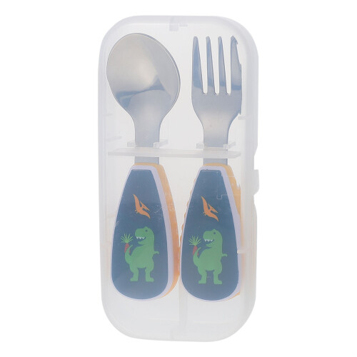 stainless steel baby feeding spoon and fork set for training