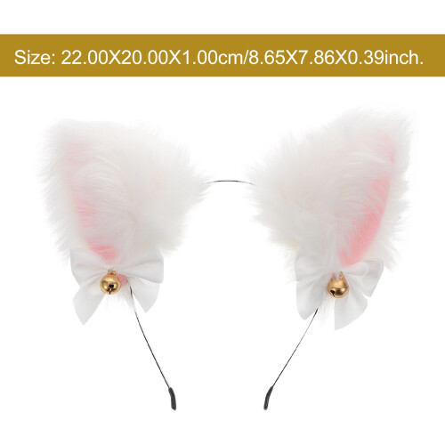 plush cat ears headband with bow tie cosplay accessory set 1