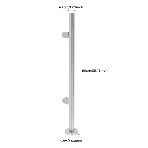 304 Stainless Steel Glass Railing Post,90cm End Post 1