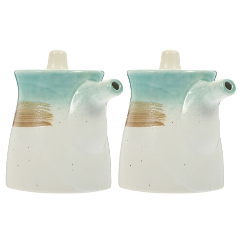 2pcs ceramic soy sauce and vinegar dispenser bottles 2