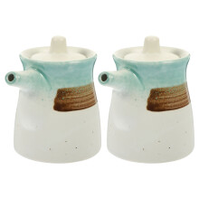 2pcs ceramic soy sauce and vinegar dispenser bottles