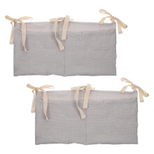 2St Katoenen Bed Organizer Voor Baby Met Grote Opbergruimte Lavendel
