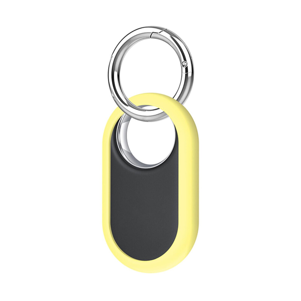 Anti-Lost Case For Smarttag 2 Locator Leather-Accented Silicone Protective Sleeve Scratch-Resistant Cover Yellow 9393856037865