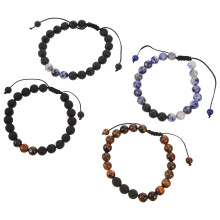 4 geflochtene Unisex-Armbänder, bunt sortiert