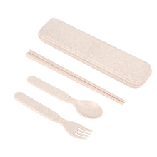 1 set getreidehalm löffel, gabel, essstäbchen für , camping, kinder
