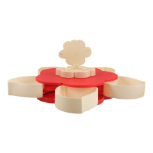 Red Divided Snack Platter Rotating Fruit Candy Organizer