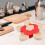 Red Divided Snack Platter Rotating Fruit Candy Organizer 4