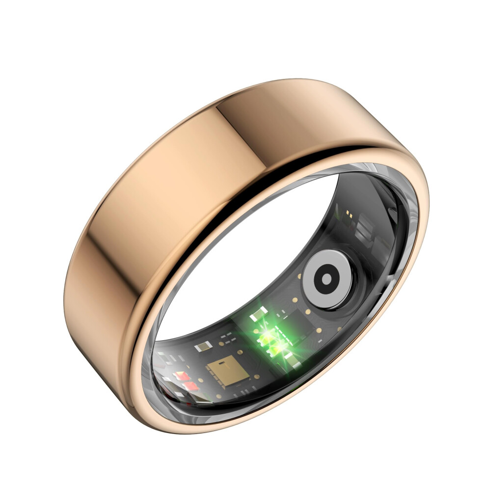 Smart Ring 12-21.4Mm For Android And Ios Pedometer Heart Rate Blood Oxygen Sleep Tracker Activity Tracker Gold