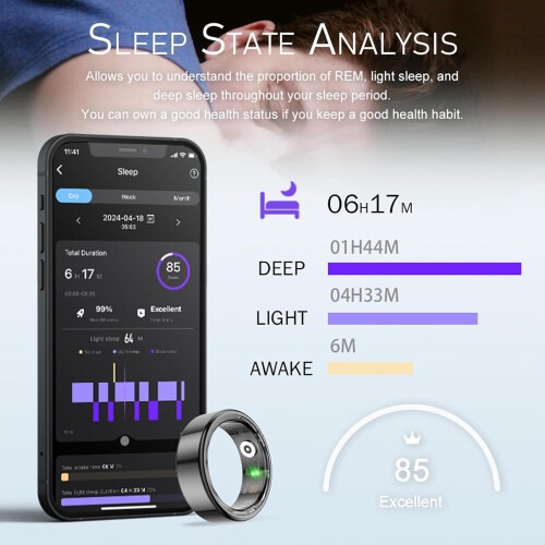 Smart Ring  Gold 12-21.4mm For Android And iOS Pedometer Heart Rate Blood Oxygen Sleep Tracker Activity Tracker 2