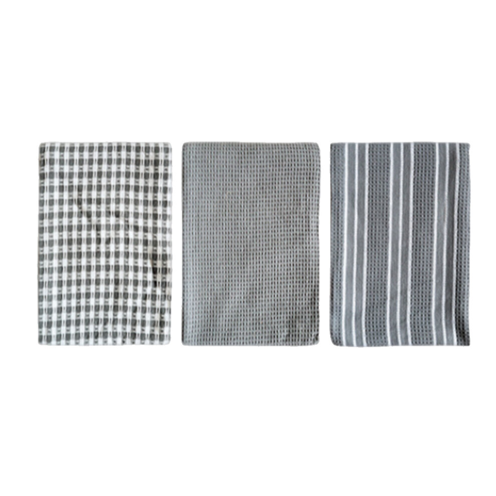 (64x42cm) 3X Dish Towel Tea Cloth Kitchen Gadget Washable Plaid Dining Supplies-image-OPC-PKSGB92-NEW