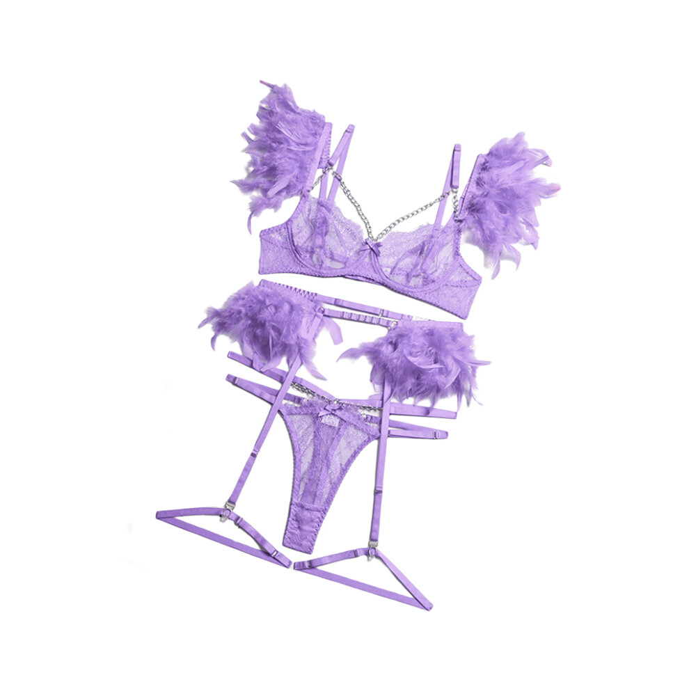 (White, M) 1 Set Women Underwear Lace Breathable See-through Girls Lingerie-image-OPC-PKSGJGS-NEW