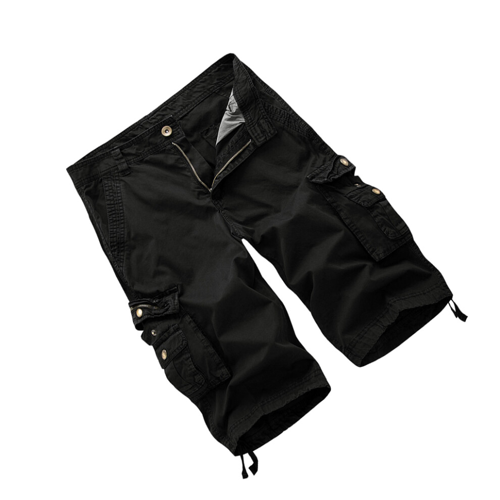 (Black, 31) Men Cargo Shorts Multi Pockets Short Pants Elastic Panty Work Trousers-image-OPC-PKSGN7C-NEW
