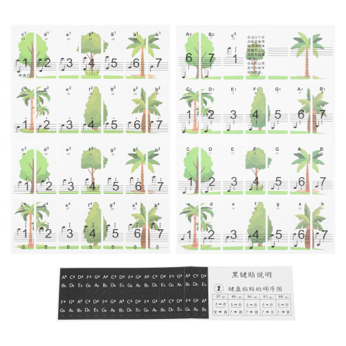 piano keyboard sticker teaching decal for beginners 1 pack 2