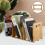 Bamboe boekenplank verstelbare organizer tafelstandaard 4
