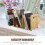 Bamboe boekenplank verstelbare organizer tafelstandaard 7