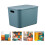Plastic Storage Box Stackable Basket Bin With Lid Child Blue 3