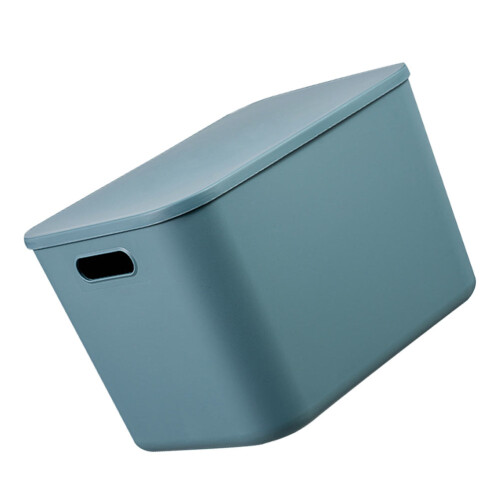 Plastic Storage Box Stackable Basket Bin With Lid Child Blue