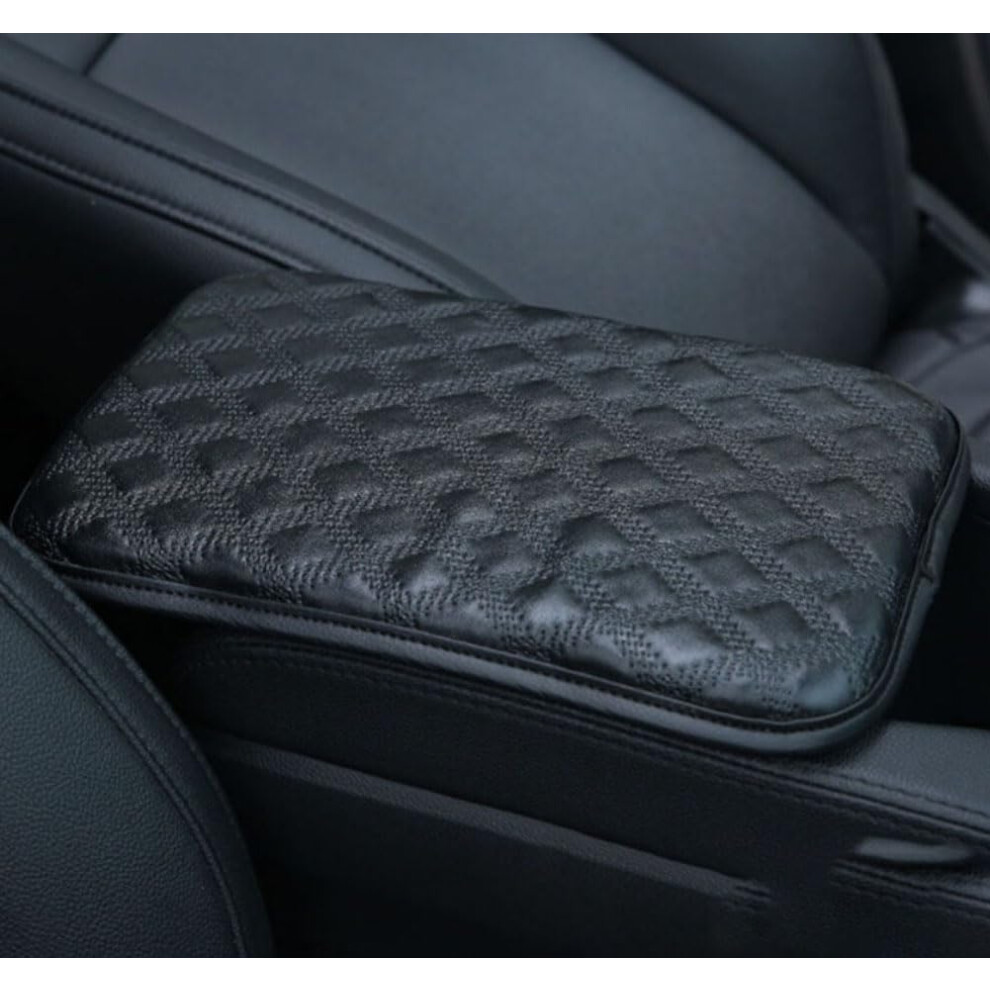 Car Armrest Cushion For Evoque Coupe Lz Lv L551 L538 2012-2025 Pu Leather Center Console Cover Checkered Black 9016109136367