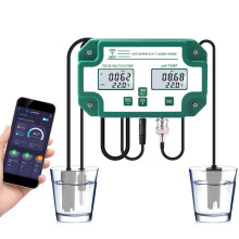 6-In-1 Digital Water Testing Meter PH/ORP/EC/CF/TDS/Temp Alarm LCD Display WiFi App Aquarium Hydroponics Pool