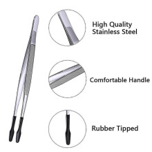 2 Pcs Rubber Tipped Tweezers Soft Tipped Tweezers Pvc Coated Soft Flat Tip Lab Industrial Hobby Cra