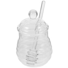 250ml Glass Honey Pot With Dipper And Lid For Kitchen Use For Storing And Serving Bee Honey Glass Jar 250ml Capacity