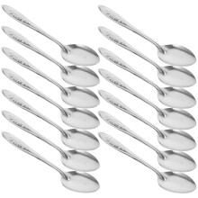 50Pcs Silver Stainless Steel Spoons Portable for Ice Cream and Soup