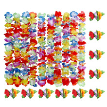 10Sets Luau Hair Clips En Bloemenkrans Voor Zomerse Feeststijl