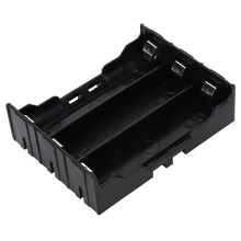 Battery Memory Box 3-Slot ABS Plastic Organizer, Black, Battery and Pen Holder for Circuit Experiments, Pack of 5