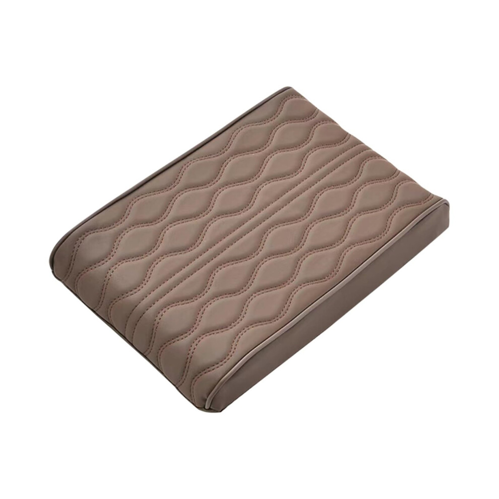 Car Armrests Pu Leather Wave Embroidery Center Console Armrest Mat Coffee Armrest Protector Cushion Storage Box 9016109137234