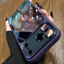 (Purple, iPhone 17 Pro Max) Luxury High-quality Translucent Metal Lens Frame Protective Case for 17 Pro Max ,17 Air ,17 Pro,17 Phone Case Simple and Stylish