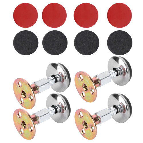 4St Rvs Bedframe Fixator Zwarte Anti-Schud Tool Met Geluiddemping