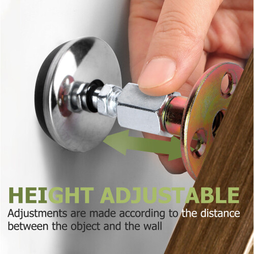 4St Rvs Bedframe Fixator Zwarte Anti-Schud Tool Met Geluiddemping 2