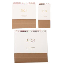 3St Creatieve Bureaukalender 2024 Papierkleurig Staand Thuis