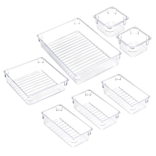 7St Plastic Transparante Ladeverdeelbox Voor Make-Up En Accessoires 2