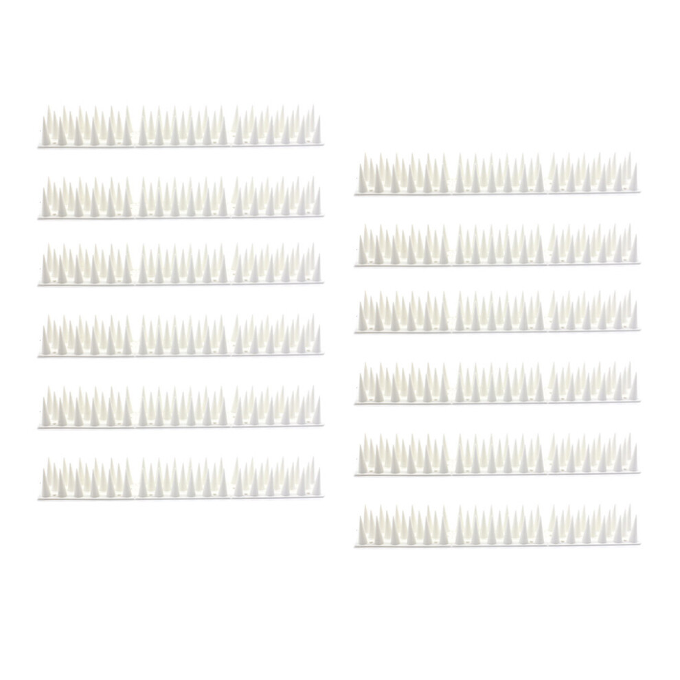 (White) 12 Pieces Animal Deterrent Climb Strips Courtyard Spike Fence-image-OPC-PKSH8DJ-NEW