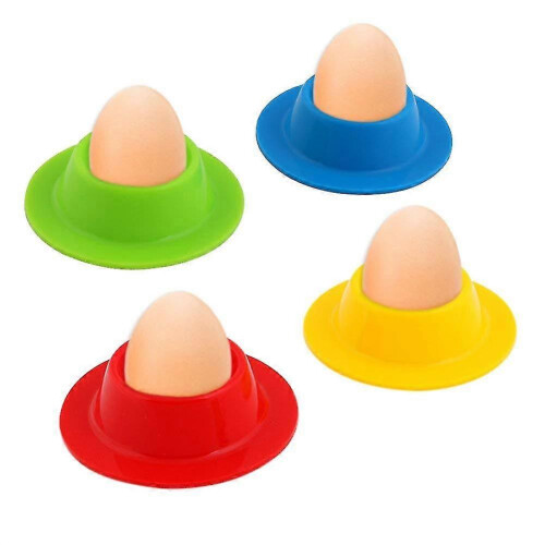 Set of 4 silicone egg cups for hard-boiled eggs and breakfast