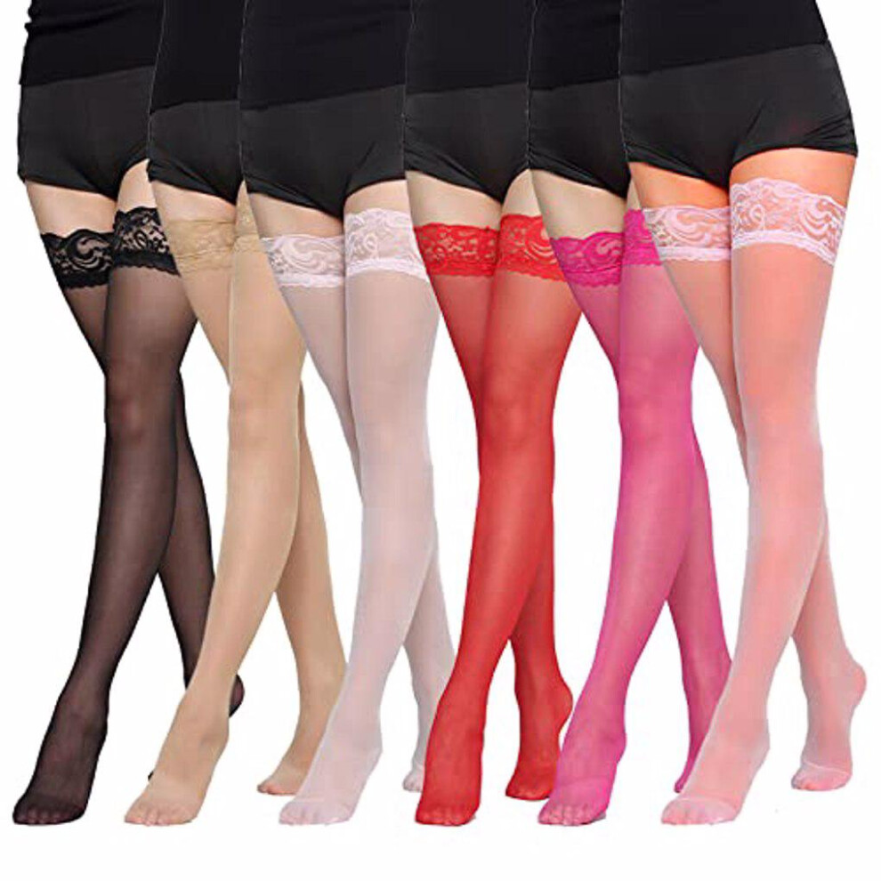 6pieces Trendy Thigh High Tights Odorless And Smooth Line Polyamide-image-OPC-PKSHCDG-NEW