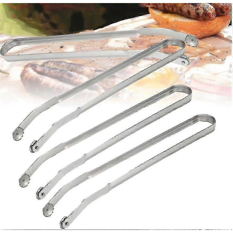 (3 Pcs) BBQ Sausage Turner Tongs, Stainless Steel BBQ Kitchen Tongs, Long Handled Kitchen Tongs for Turning Sausages, Bacon and Steak