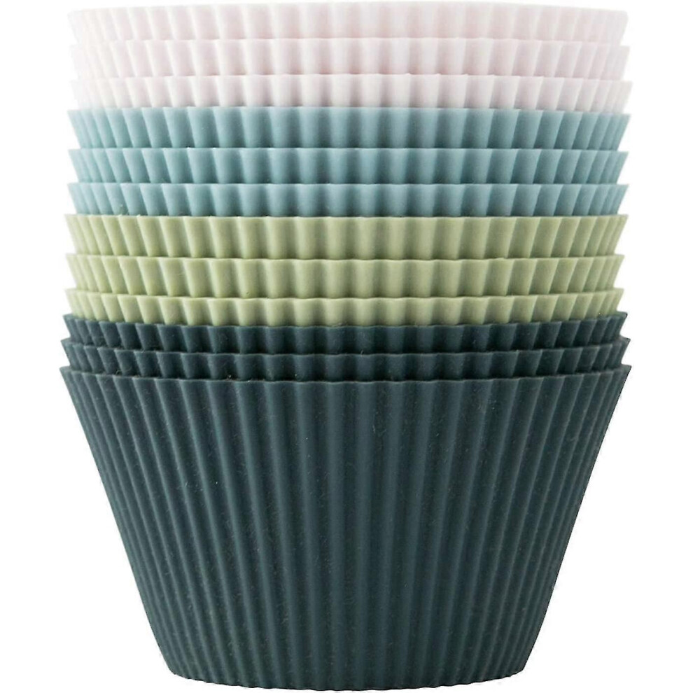Silicone Cupcake Molds, Muffin Baking Cups, Reusable Silicone Baking Cups, Non-Toxic, BPA Free, Non-Stick, Dishwasher Safe, Cupcake Holder for Cake