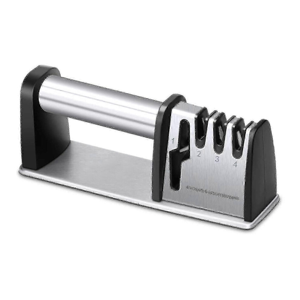 Manual knife sharpener with non-slip base