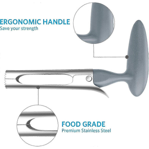 Apple corer, apple corer with ABS handle, stainless steel serrated blade, plastic handle, gray 2