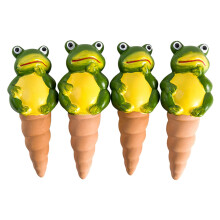 Frog Watering Stakes 4-Pack Terracotta Automatic Drip Irrigation For Indoor Outdoor Plant Planters
